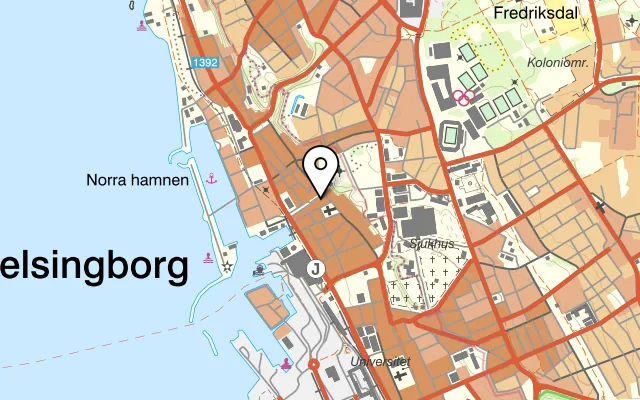 Karta som visar At Mollberg på Stortorget 18, 252 23 Helsingborg