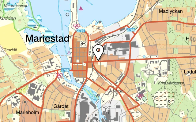 Karta som visar Heda Kök & Skafferi på Stockholmsvägen 7, 542 33 Mariestad