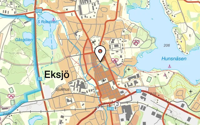 Karta som visar Via Venetto på Österlånggatan 33, 575 31 Eksjö