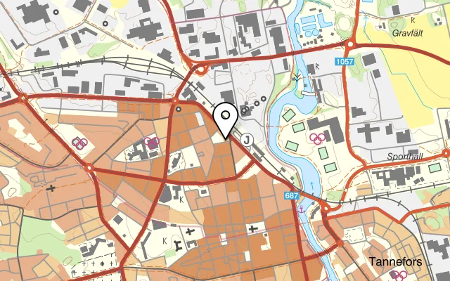 Karta som visar Olympia Da Vinci på Bielkegatan 1, 582 21 Linköping