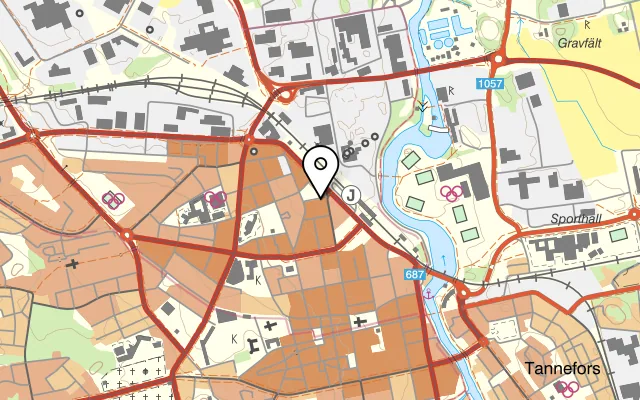 Karta som visar Pizzeria Marcus på Bielkegatan 2, 582 21 Linköping