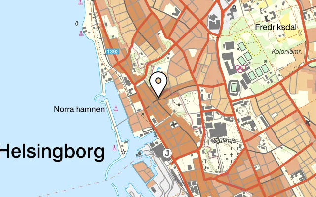 Karta som visar Restaurang Bara Vara på Fågelsångsgatan 2, 252 20 Helsingborg