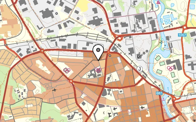 Karta som visar Vasa kolgrill på Sveagatan 24A, 582 32 Linköping