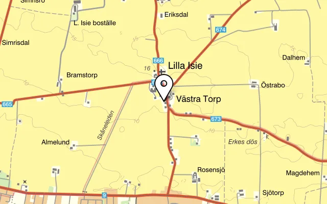 Karta som visar Hedmans krog på Västra Torps Byaväg 101-0, 231 97 Klagstorp