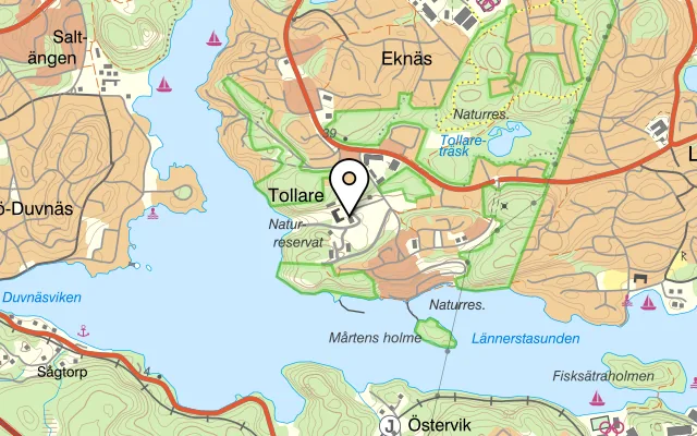Karta som visar Tollareköket på Åhlbergs väg, 132 49 Saltsjö-boo