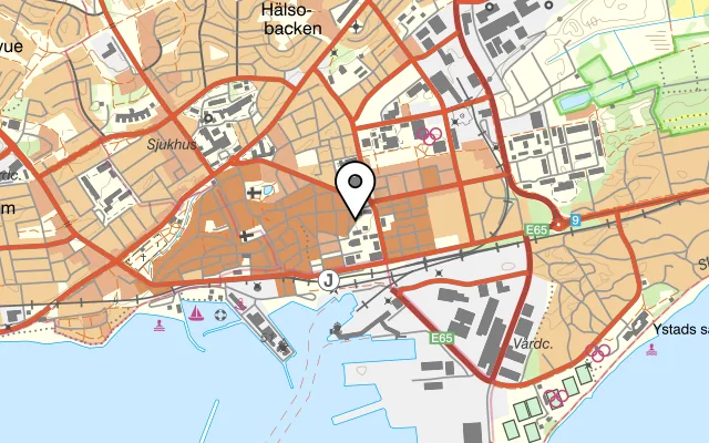Karta som visar Grändens Mat på Besökaregränd 3, 271 42 Ystad