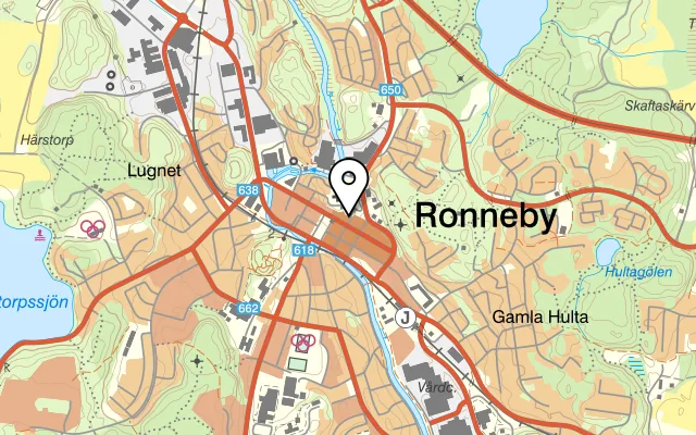 Karta som visar Ronneby café och matsal på Prinsgatan 17, 372 30 Ronneby