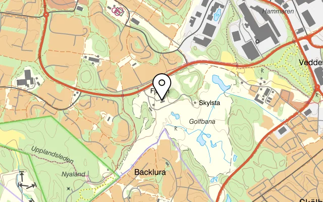 Karta som visar Viksjö golfrestaurang på Fjällens Gård, 175 45 Järfälla