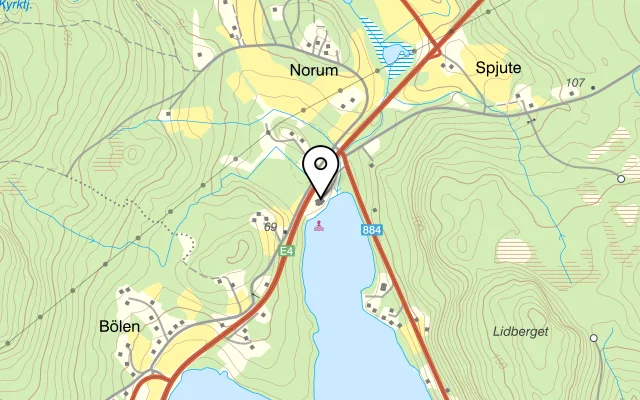 Karta som visar Näske Krog på Norum 200, 893 91 Bjästa