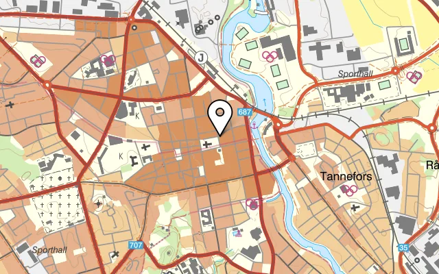 Karta som visar Melins Café & Bistro på Repslagaregatan 19, 582 22 Linköping