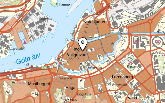 Karta som visar Berzelii Choklad på Magasinsgatan 12, 411 18 Göteborg