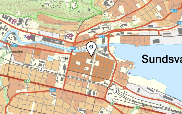 Karta som visar Innergården 1891 på Storgatan 26, 852 32 Sundsvall