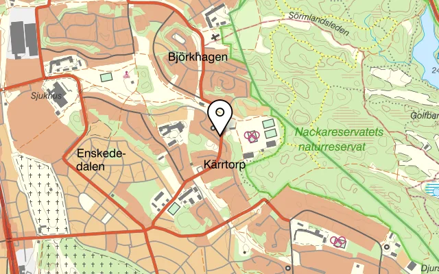 Karta som visar Jesses Krog på Kärrtorpsvägen 10, 121 55 Johanneshov