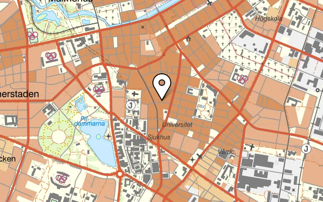 Karta som visar 400 grader på Södra Skolgatan 33, 214 22 Malmö