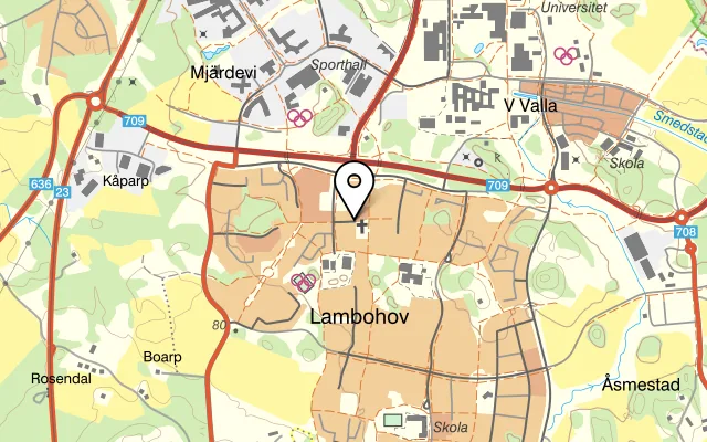 Karta som visar pinocchio på Tröskaregatan 29, 583 33 Linköping