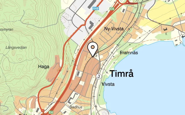 Karta som visar Saga Restaurang på Köpmangatan 46B, 861 31 Timrå