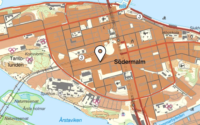 Karta som visar Stuket på Swedenborgsgatan 43, 118 27 Stockholm