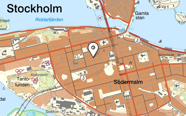 Karta som visar Bistro Süd på Swedenborgsgatan 8A, 118 48 Stockholm