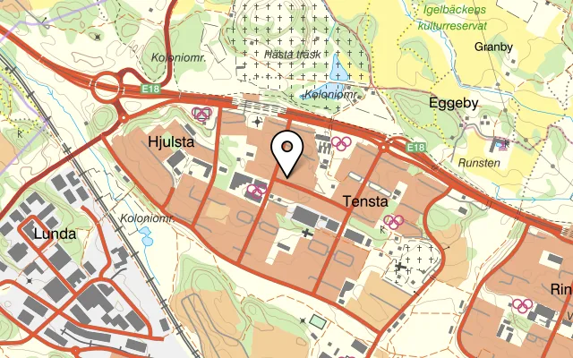 Karta som visar Punjabi Masala på Tensta allé 48, 163 64 Spånga