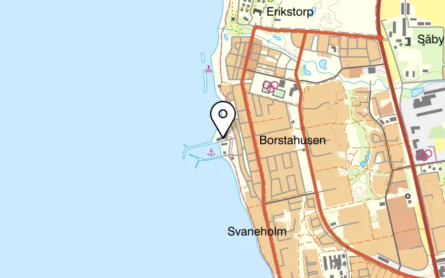 Karta som visar Pumphuset på Nedre Gatan 97, 261 61 Landskrona