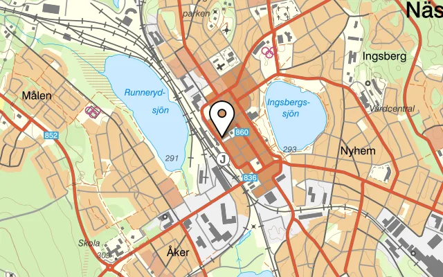 Karta som visar Thimons på Esplanaden 1, 571 31 Nässjö