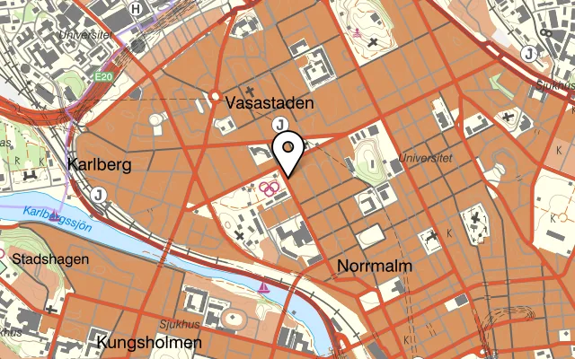 Karta som visar Bistro Casper på Dalagatan 44, 113 24 Stockholm