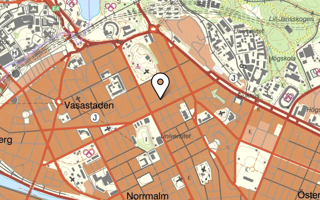 Karta som visar Byblos på Döbelnsgatan 79, 113 52 Stockholm