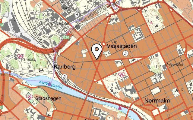 Karta som visar Abyssinia på Karlbergsvägen 46B, 113 37 Stockholm