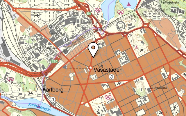 Karta som visar Bún Bò Huê på Sankt Eriksgatan 124, 113 31 Stockholm