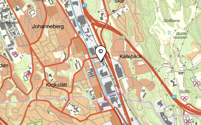Karta som visar DJ på Grafiska vägen 2a, 412 63 Göteborg