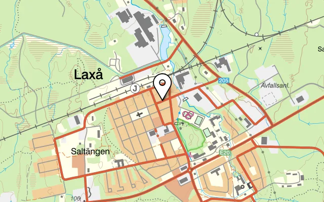 Karta som visar Dahlins restaurang (kinamat) på Casselgatan 6, 695 30 Laxå
