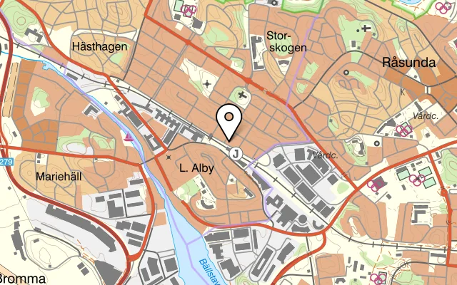 Karta som visar Eatery Sundbyberg på Järnvägsgatan 20, 172 35 Sundbyberg
