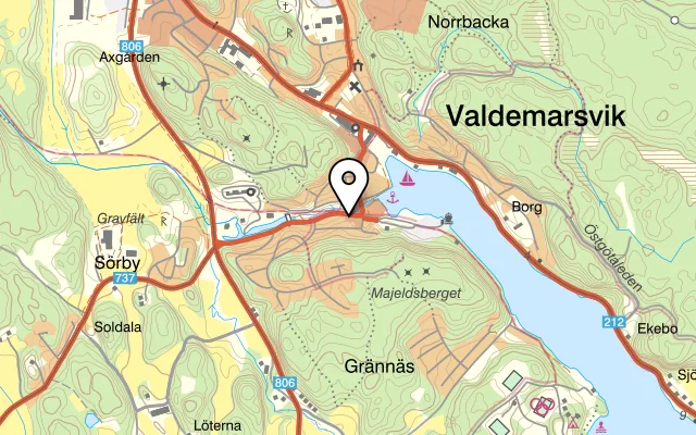 Karta som visar Vikens Thai Chilli på Järnvägsgatan 4B, 615 33 Valdemarsvik