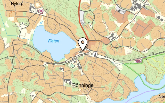 Karta som visar Rönninge Bistro Bar på Rönningevägen 5, 144 61 Rönninge