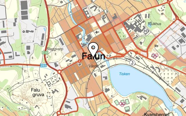Karta som visar Restaurang Tzatziki på Myntgatan 33, 791 62 Falun