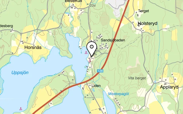 Karta som visar Sandsjö Wärdshus & Konferens på Wendela Hebbes Väg 2, 571 64 Sandsjöfors