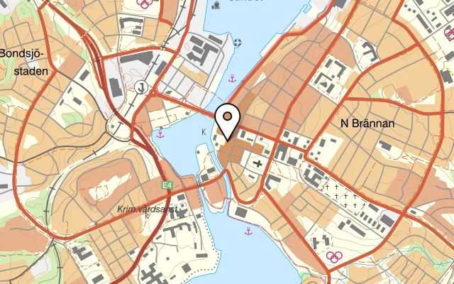 Karta som visar APA på Trädgårdsgatan 3, 871 31 Härnösand