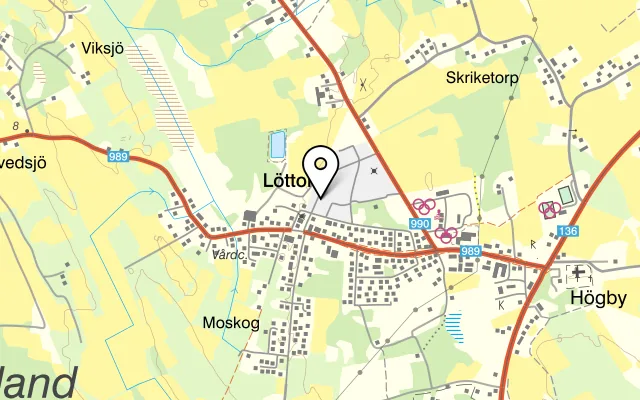 Karta som visar Kalk på Marknadsvägen 12, 387 72 Löttorp