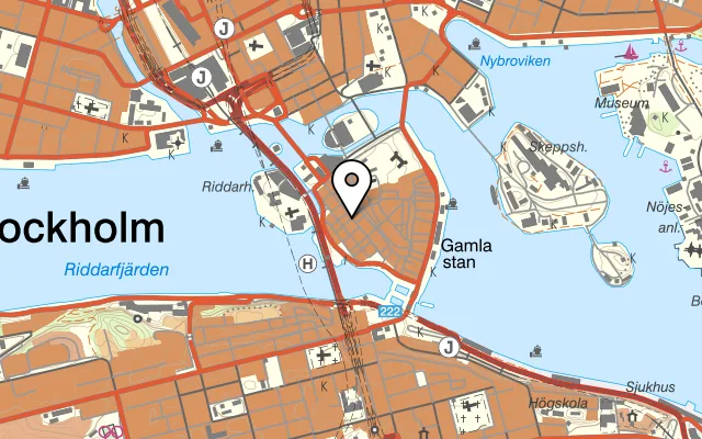 Karta som visar Slingerbulten på Stora Nygatan 24, 111 27 Stockholm