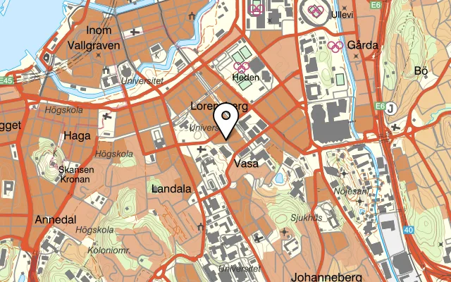 Karta som visar Familjen på Arkivgatan 7, 411 34 Göteborg
