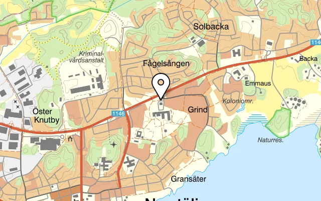 Karta som visar Pizzeria Arena på Klövergatan 2, 761 61 Norrtälje