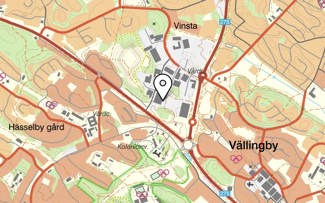 Karta som visar Sthlm mat på Sorterargatan 23A, 162 50 Vällingby