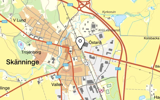 Karta som visar Pizza 2000 på Linköpingsgatan 11, 596 31 Skänninge