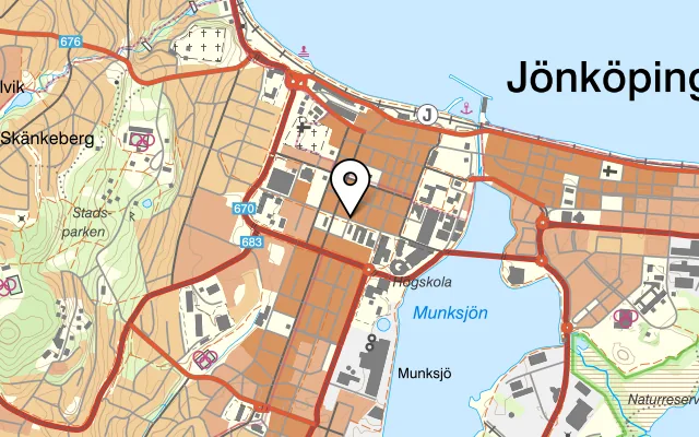 Karta som visar Campino på Fabriksgatan 16, 553 18 Jönköping