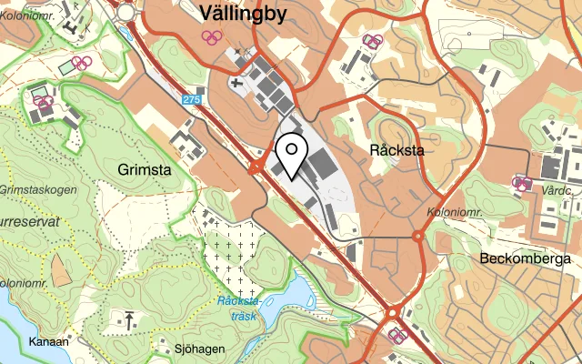 Karta som visar Fanoor på Jämtlandsgatan 151 B, 162 60 Vällingby