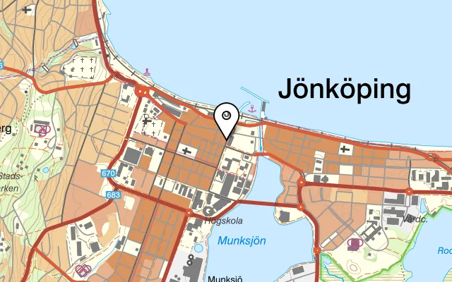 Karta som visar Brasserie Park på Kyrkogatan 6, 553 16 Jönköping