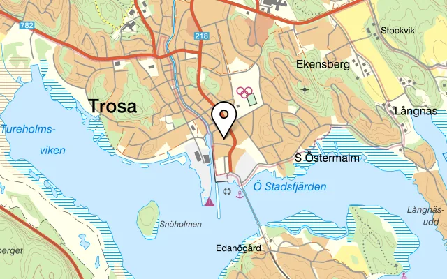 Karta som visar Fina fisken på Fiskargatan 12, 619 30 Trosa