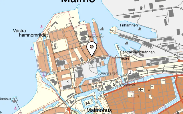 Karta som visar Spill på Gängtappen, Stora Varvsgatan 11, 211 74 Malmö