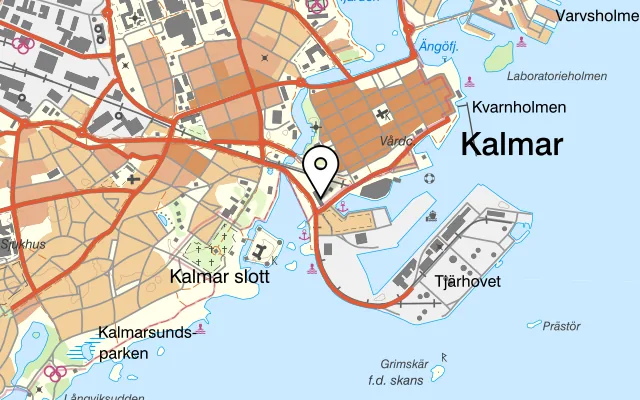Karta som visar Blomlöfs i Kalmar på Ölandskajen 12, 392 31 Kalmar
