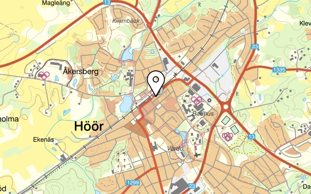 Karta som visar Arom Indisk express på Järnvägsgatan 14, 243 30 Höör
